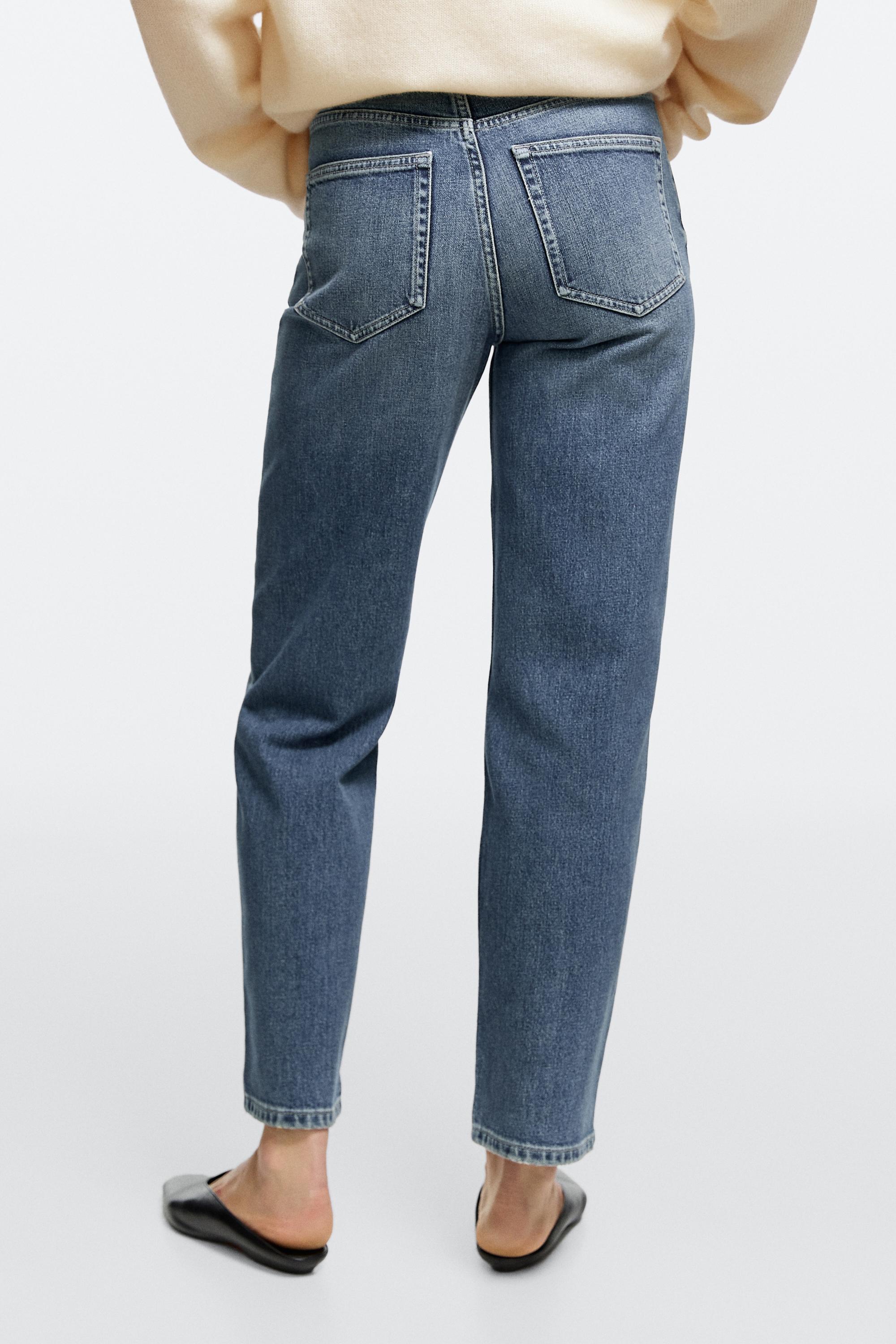 High-waist cropped straight-leg jeans
